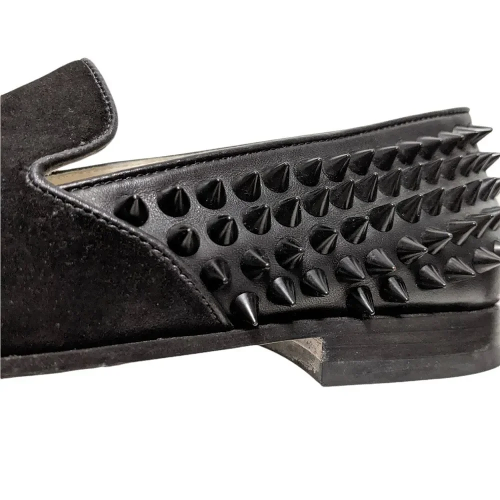 OTABO Men's Suede Leather Studded Loafers 10